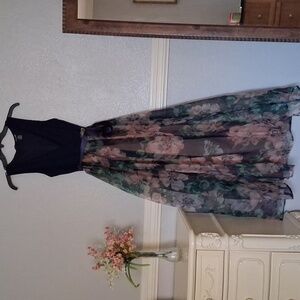 Candalite Navy and Floral Maxi Dress